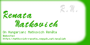 renata matkovich business card